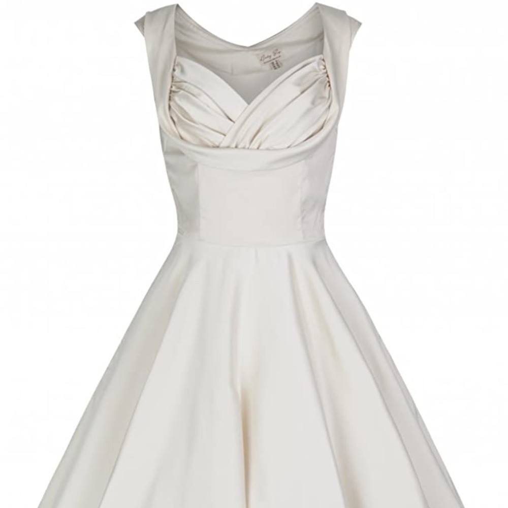 Ivory Satin Cocktail Wedding Dress